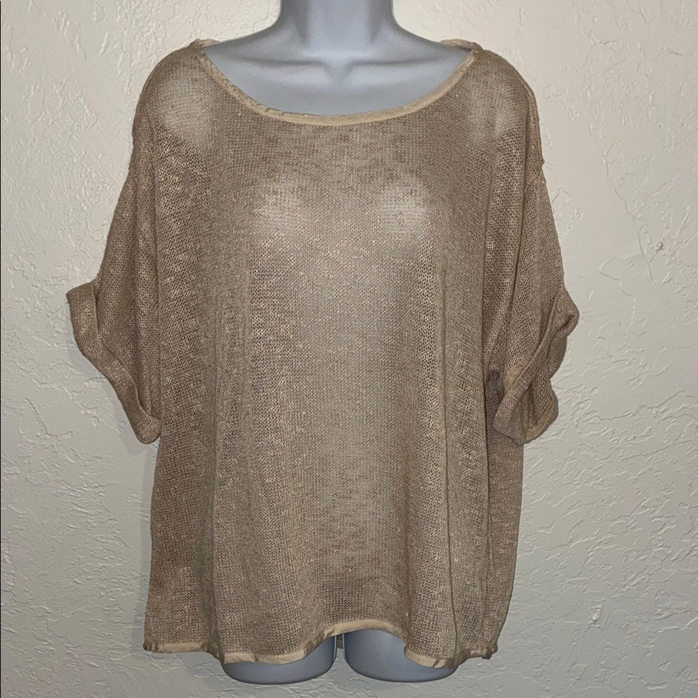 Creamy See-Through Knit Blouse